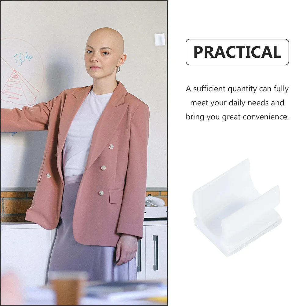 200Pcs 펜 클립 화이트 보드 학교 문구 용 휴대용 접착 플라스틱 펜 홀더 플라스틱 연필 홀더 학교 문구