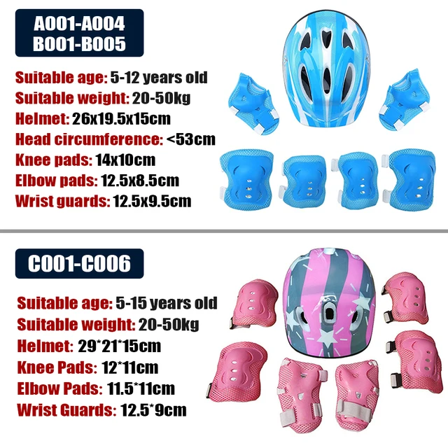 Kids Adjustable Helmet Protective Gear Set Sports Knee Elbow Wrist Pads for Children Boys Girls Bike Skateboard Scooter Roller 5