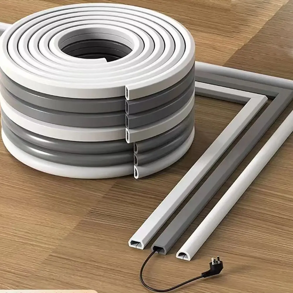 Description Picture 2 of itemAnti-extrusion Floor Cord Cover Self-Adhesive Durable Extension Wiring Duct Protector Trapezoid Power Cable Protector