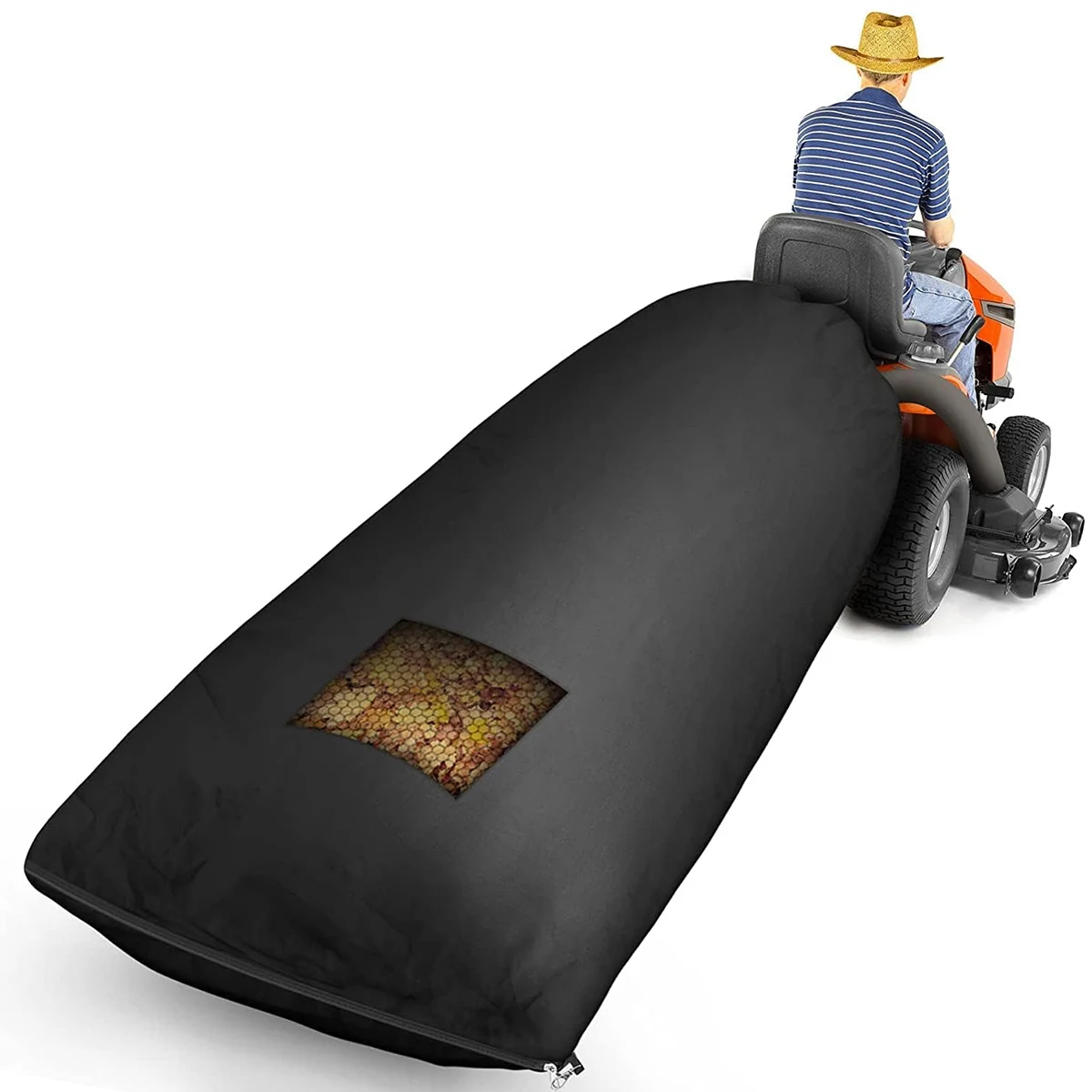 

Lawn Tractor Leaf Bag Grass Catcher Bag Garden Leaf Bag 200×130cm Wear-Resistant 420D Oxford Cloth Lawn Mower Grass Bag