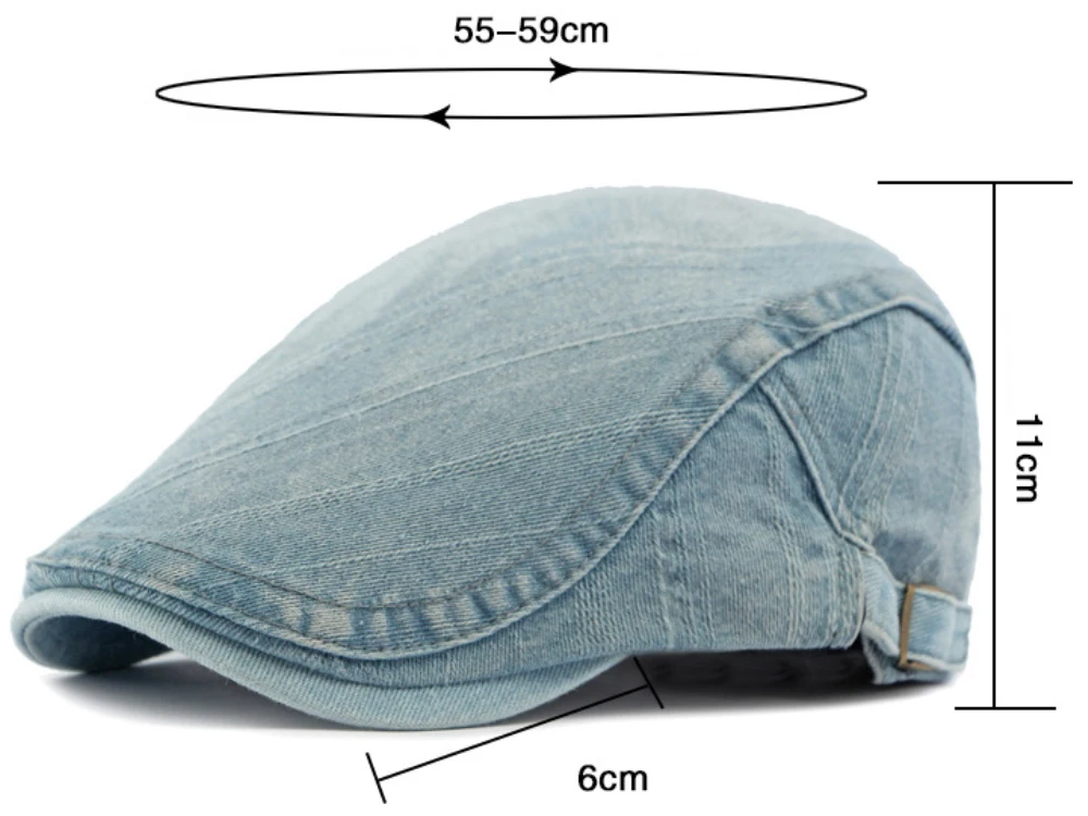Hot Sale HT4337 Berets New Fashion Spring Summer Autumn Cs for Men Women Washed Cotton Denim Hat Male Female Adjustable Beret_mkmklike.com