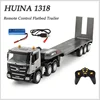 Huina 1318 1:24 Rc Trailer Truck Tractor 2.4g Remote Control Construction Radio Control Flatbed Rc Car Toys For Boys Kids Gifts 1