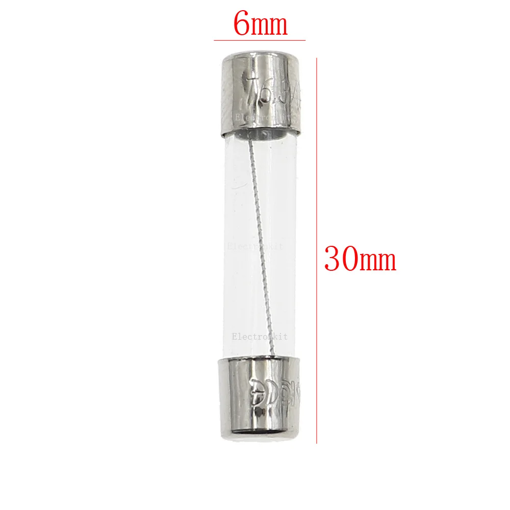 6x30mm 슬로우 블로우 유리관 퓨즈 모듬 박스 키트 50 개, T1A 2A 3A 3.15A 5A 6.3A 8A 10A 12A 15A