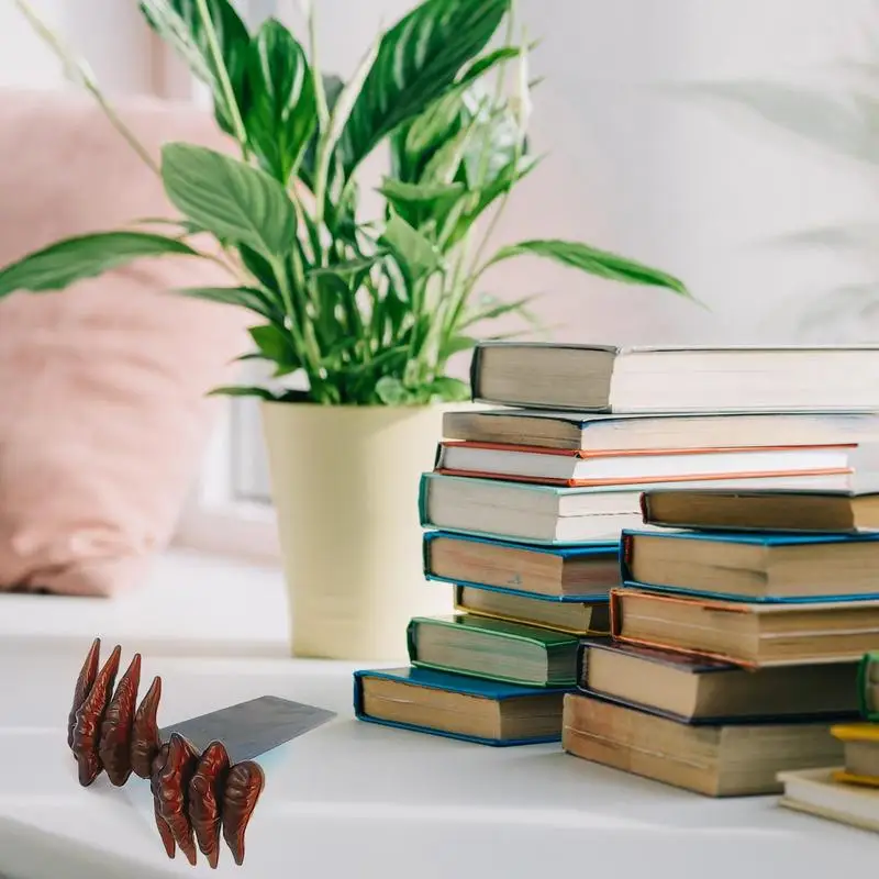 할로윈 고딕 북마크 마녀 클로 북마크 공포 문구 악마 클로 페이지 거치대, 송진 수제 성인 어린이 선물