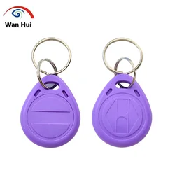 Pack of 5 Rewritable RFID Key Tags - Blank NFC Tag Cards for Duplication and Overwriting (Purple)