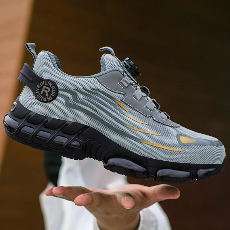 Men' Safety Shoes Protection And Elastic Boots Fashionable Breathable Odor Work