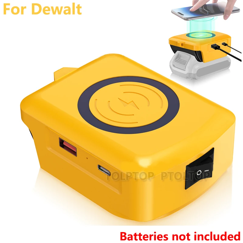 Magnetic Wireless Charger with USB/Type-C Fast Charging Battery Adapter