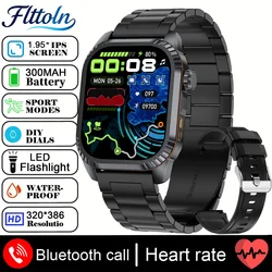 Ultra GPS Outdoors Military Smart Watch - 1.95 AMOLED Display, Compass, 10ATM Waterproof, Long - lasting Battery, Bluetooth Calling - GPS smart watch (Black steel strip)