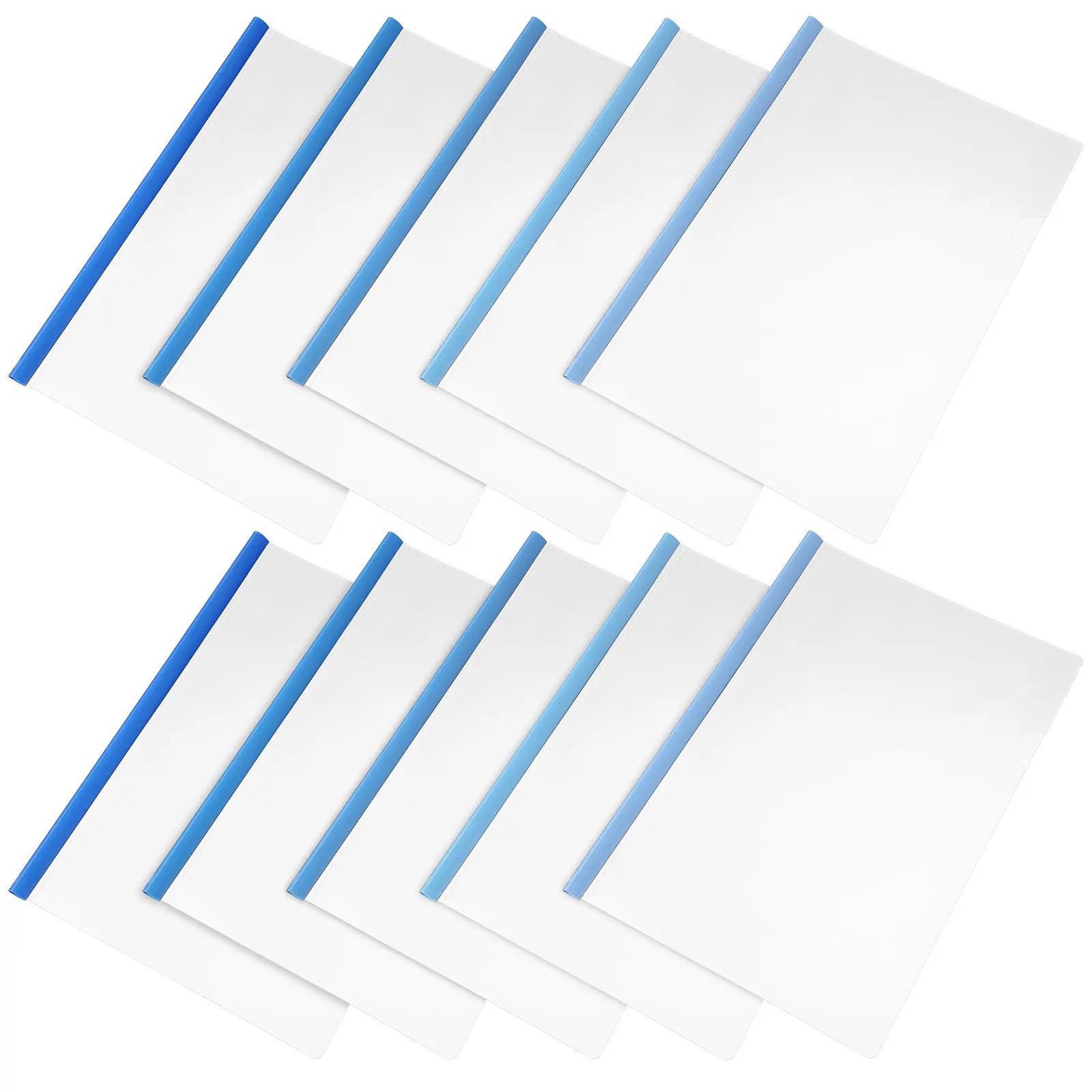10Pcs A4 오션 스타일 플라스틱 슬라이드 바인더 폴더 이력서 포트폴리오 폴더 문서 주최자 사무실 학교 홈