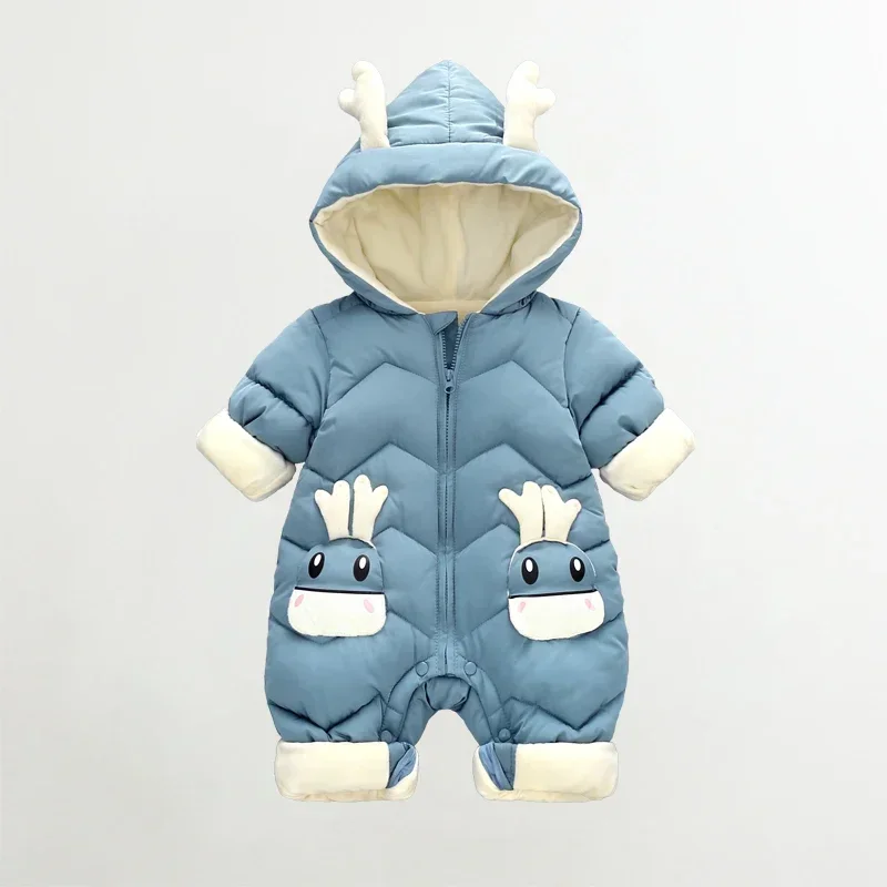 New born Baby Girl clothes Winter Snowsuit Plus Velvet Thick Baby Boys Jumpsuit Romper boy Overalls Toddler Coat 0-3 Years