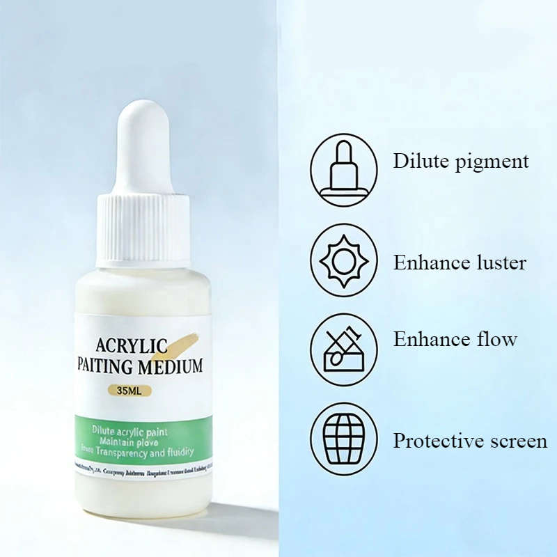 35ml 아크릴 페인트 미디엄 세트 틴너 리타더 바니쉬 페인팅 DIY 아트 창작 용품