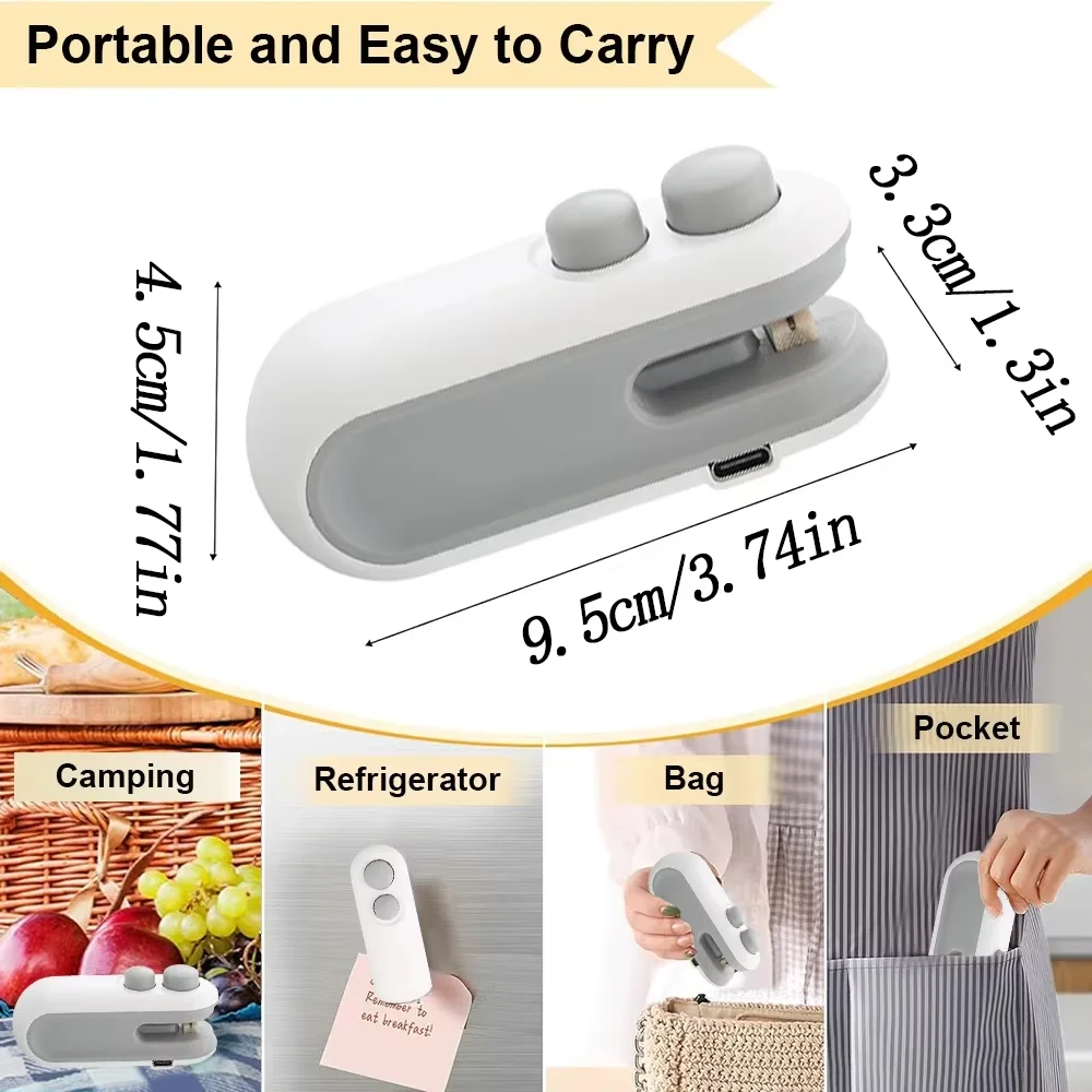 Heat Sealer Mini Heat Bag Sealing Machine Package Sealer Bags Plastic Food Clip Handheld Packaging