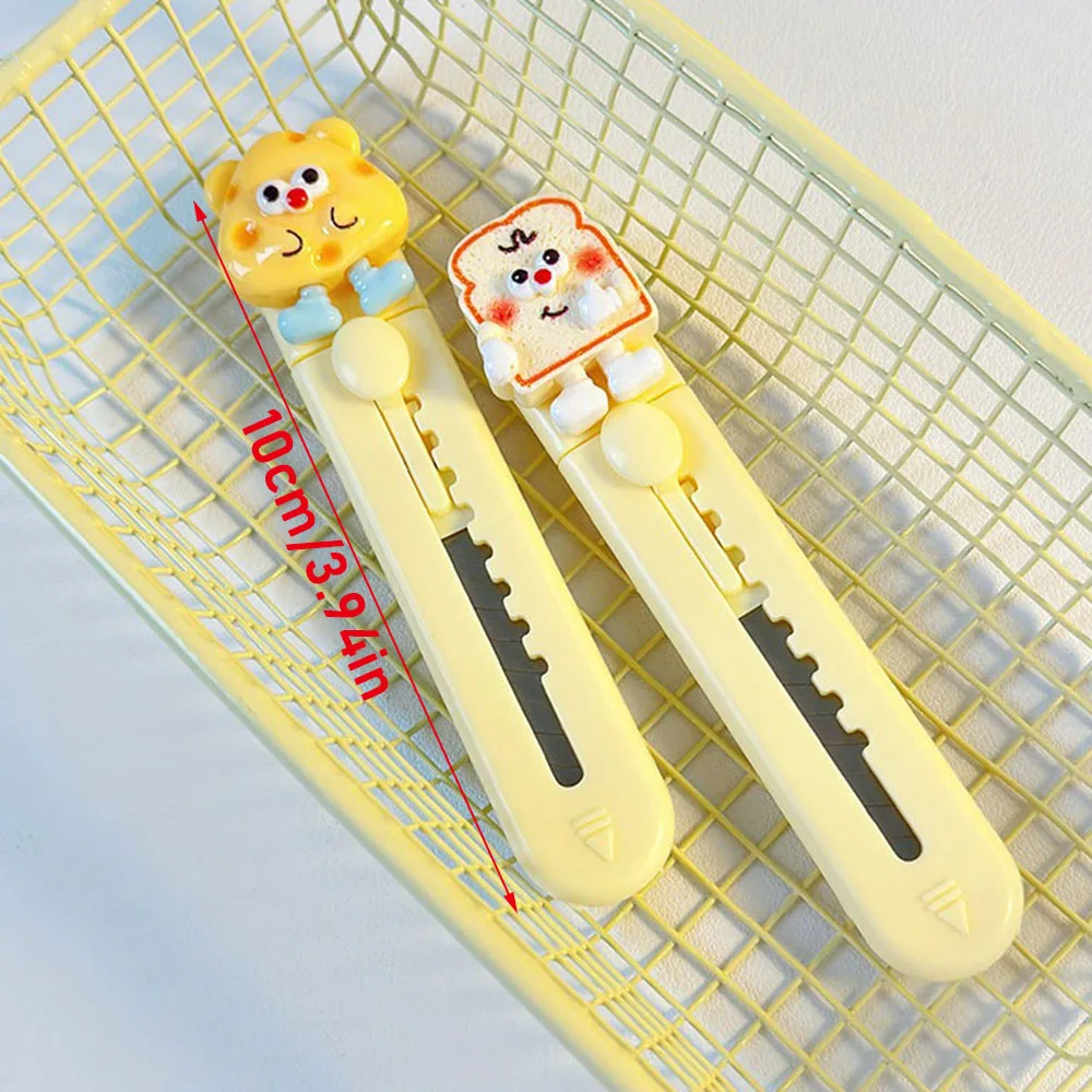 1 Pcs Cute Cartoon Alloy Mini Portalble Utility Knife Cutter Letter Envelope Opener Mail Knife School Office Supplies