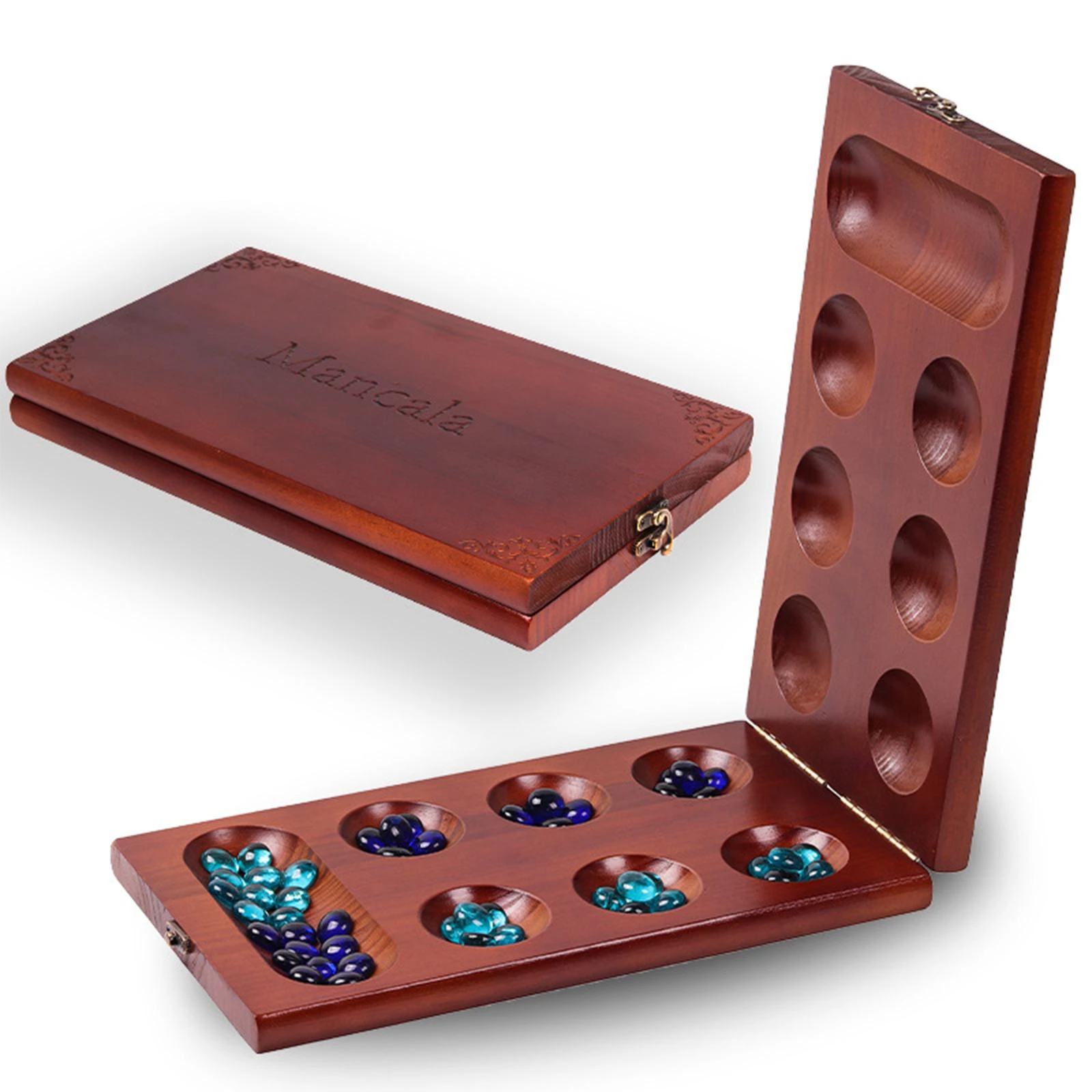 Wooden Mancala Board Game, Educational Logic Strategy Game for  Entertainment| | - AliExpress