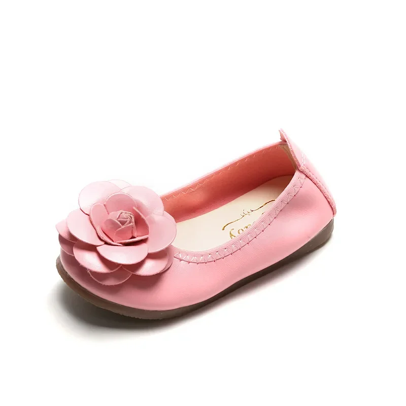 2024 New Girls School Shoes Slip on Black Red Baby Girl Leather Shoes Flower Ballet Children's Flat Girls Casual Shoes E12201 6