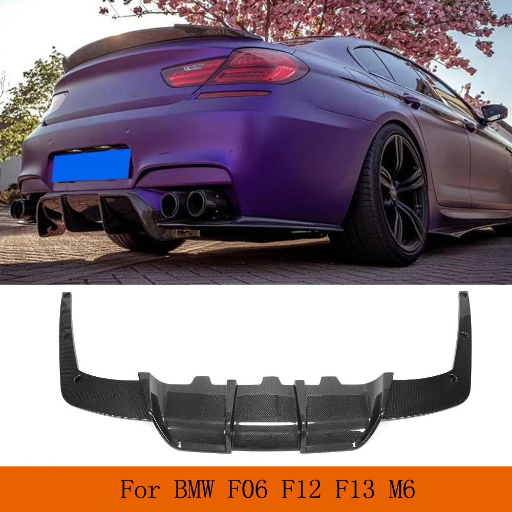 

Carbon Fiber Rear Bumper Lip Spoiler Diffuser Cover For BMW F06 F12 F13 M6 M Tech M Sport 2013-2016