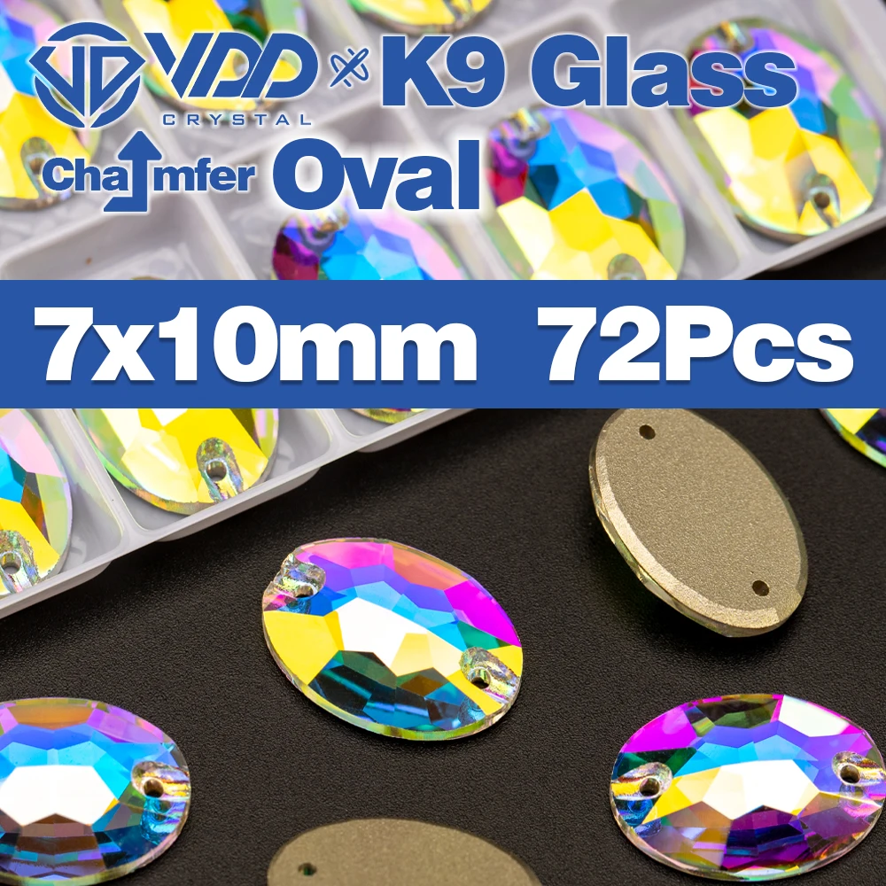 Premium K9 Glass Sew-On Rhinestones - Top Quality Crystal AB Flatback Stones for Clothing and Wedding Accessories