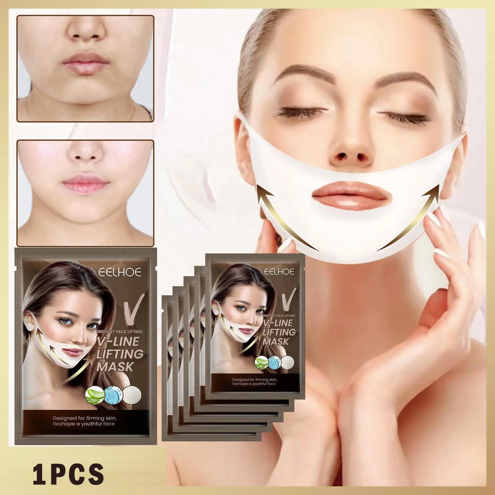 V-shaped Line Mask Double Chin Reducer Chin Up Patch Slimming And Tape Lift  Lift Face Mask Sculpting V-Shaped Firming Face S3W5