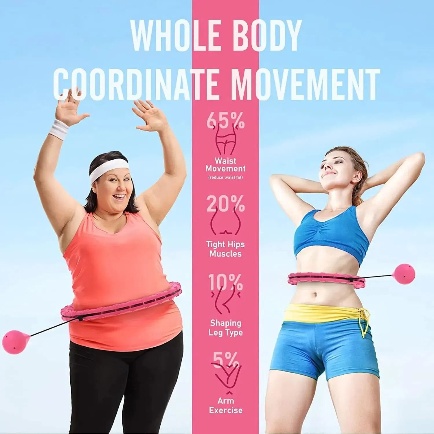 Fitness Hoop Weights to Exercise At Home Sports Entertainment Sport Equipment Hulahp for Slimming Gym Ring Portable Body fitness hoop