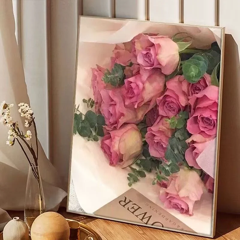 

Декоративная картина в виде Розы в стиле ретро, украшение для гостиной, живопись для спальни, семейный декор, рисование в скандинавском стиле