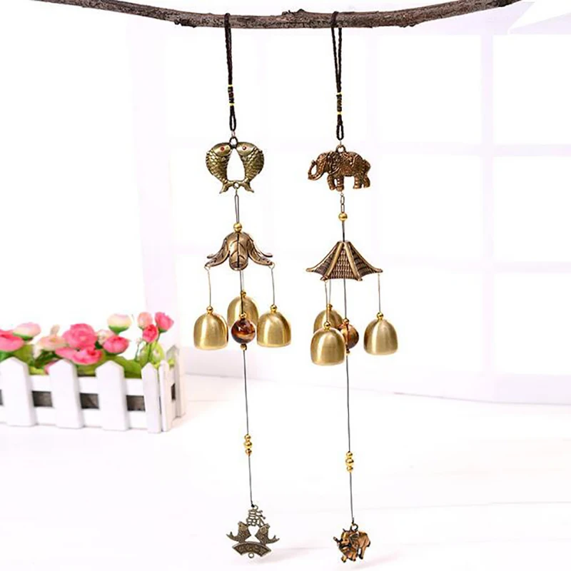 

1PC New Pastoral Copper Alloy Wind Chime Buddha System Hanging Decoration Home Door Decoration Tourist Attraction Metal Bell