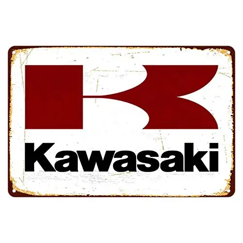 

Vintage Metal Tin Signs Kawasaki Service Decor Chic Art Wall Decor Home Yard Signs Bar Hotel Cafe Pub 8 x 12 inches