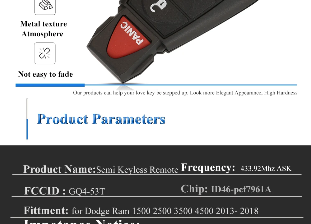 Keyforkess GQ4-53T ID46-PCF7961A Chip 433Mhz 3/4 pulsante telecomando portachiavi per auto per 2014-2019 Jeep Cherokee Fobik Keys Fob 11 Keyforkess GQ4-53T ID46-PCF7961A Chip 433Mhz 3/4 pulsante telecomando portachiavi per auto per 2014-2019 Jeep Cherokee Fobik Keys Fob - S8e6e41aed55447ca8182a8c26b53a603m