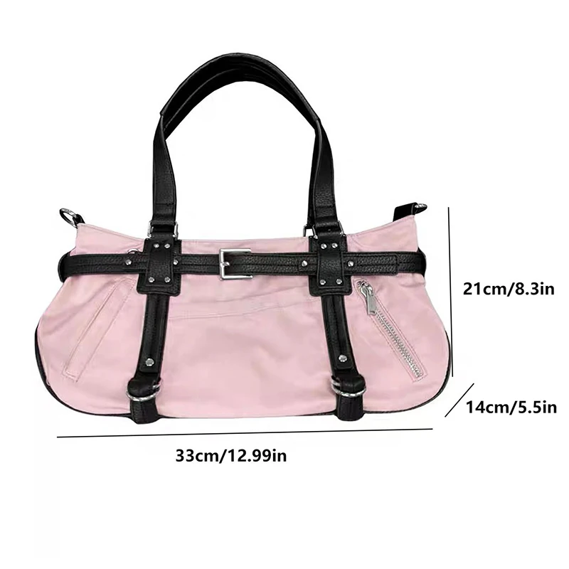 Y2K Harajuku Leopard Print Shoulder Bag for Sexy Girls Nylon Cute Handbag for Ladies Retro Handbag Fashionable Shoulder Bag 6
