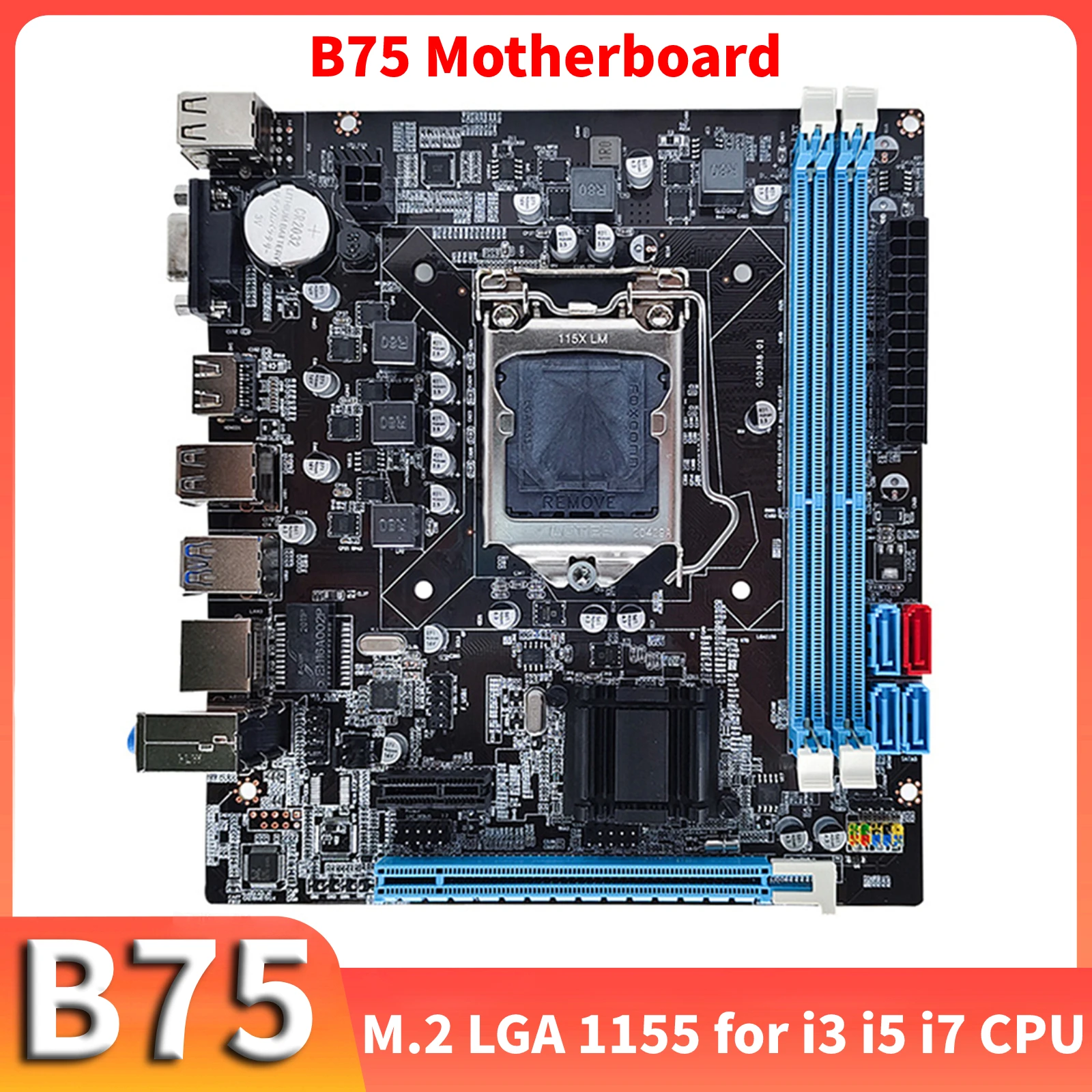 B75 Motherboard LGA1151 16GB M.2 NVME Support 2XDDR4 For 6/7/8Th 14Nm CPU Desktop Computer Motherboard B75 LGA1155 Dual channel