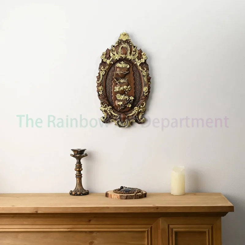 Holy Family Three Sacred Hearts Christian wall art, Catholic statue ornament, wooden Christmas decoration gift