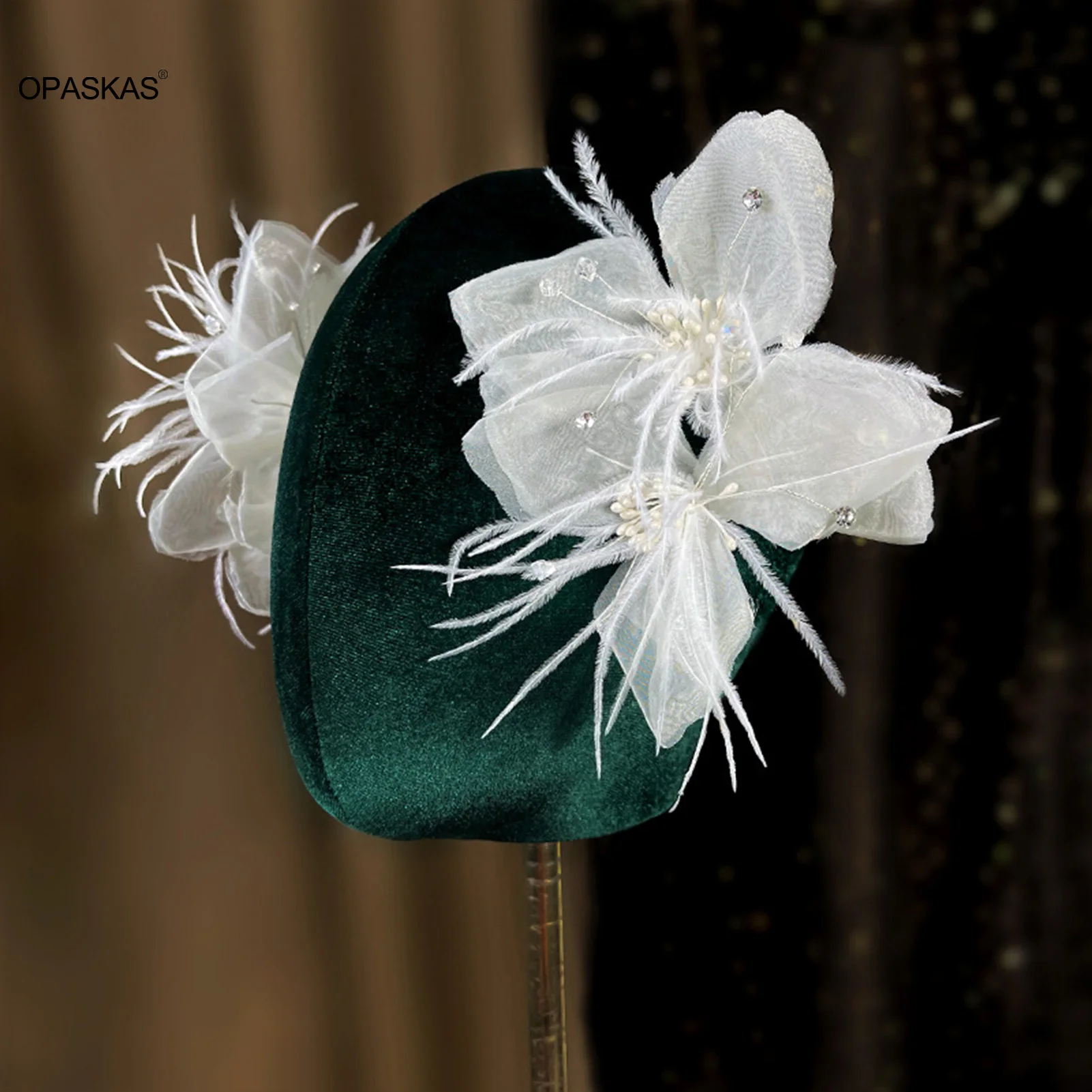 Silk Feather Hairpins Set Wedding Hair Accessory For Women Elegant Bride Tiaras Hair Jewelry White Flower Noiva Side Pins