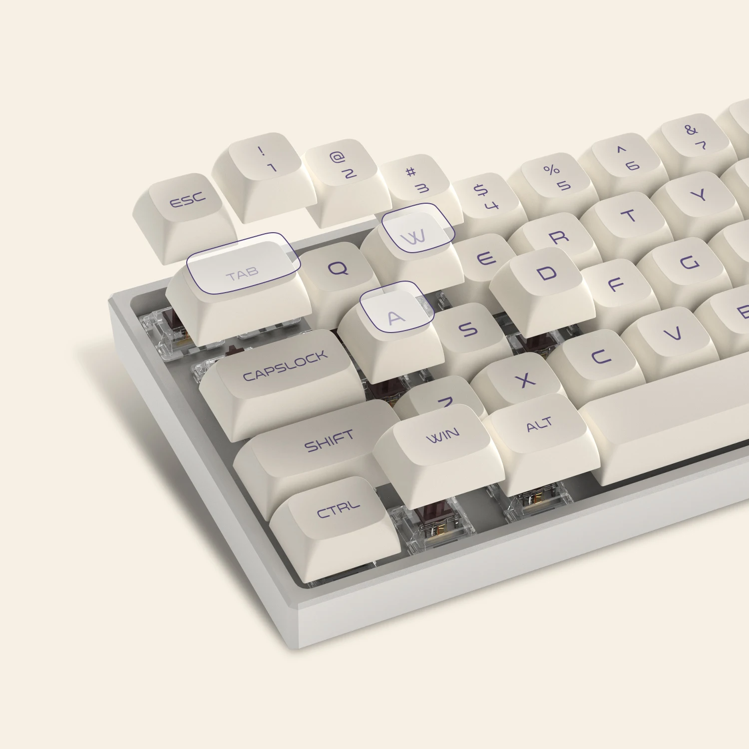 Voilet Leite Xda Perfil Keycap Switches Cherry Gateron mx Teclado Gamer Sublimação Dye Pbt 60 65 75 100 134 Chave - Imagem 5