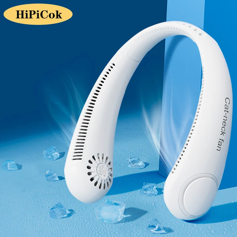 

Беслопастной шейный вентилятор HiPiCok, перезаряжаемый через USB мини портативный охлаждающий вентилятор, шейный охладитель, переносной шейный вентилятор для дома, офиса и улицы