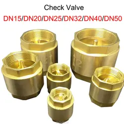 NPT Brass Check Valve Female Thread In-Line Spring for Water Control 1/2