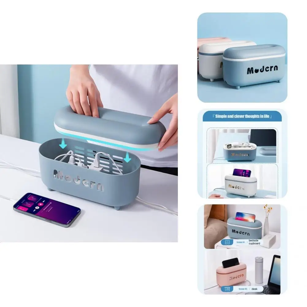 

Cord Storage Box Plastic Cable Organizer Lightweight Keep Tidy Convenient Charger Adapter Power Cord Station Box