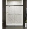 Shower Door, 74.00 x 3.06 x 59.63 inches, Crystal Clear with Matte Nickel frame 1