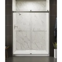Shower Door, 74.00 x 3.06 x 59.63 inches, Crystal Clear with Matte Nickel frame 1