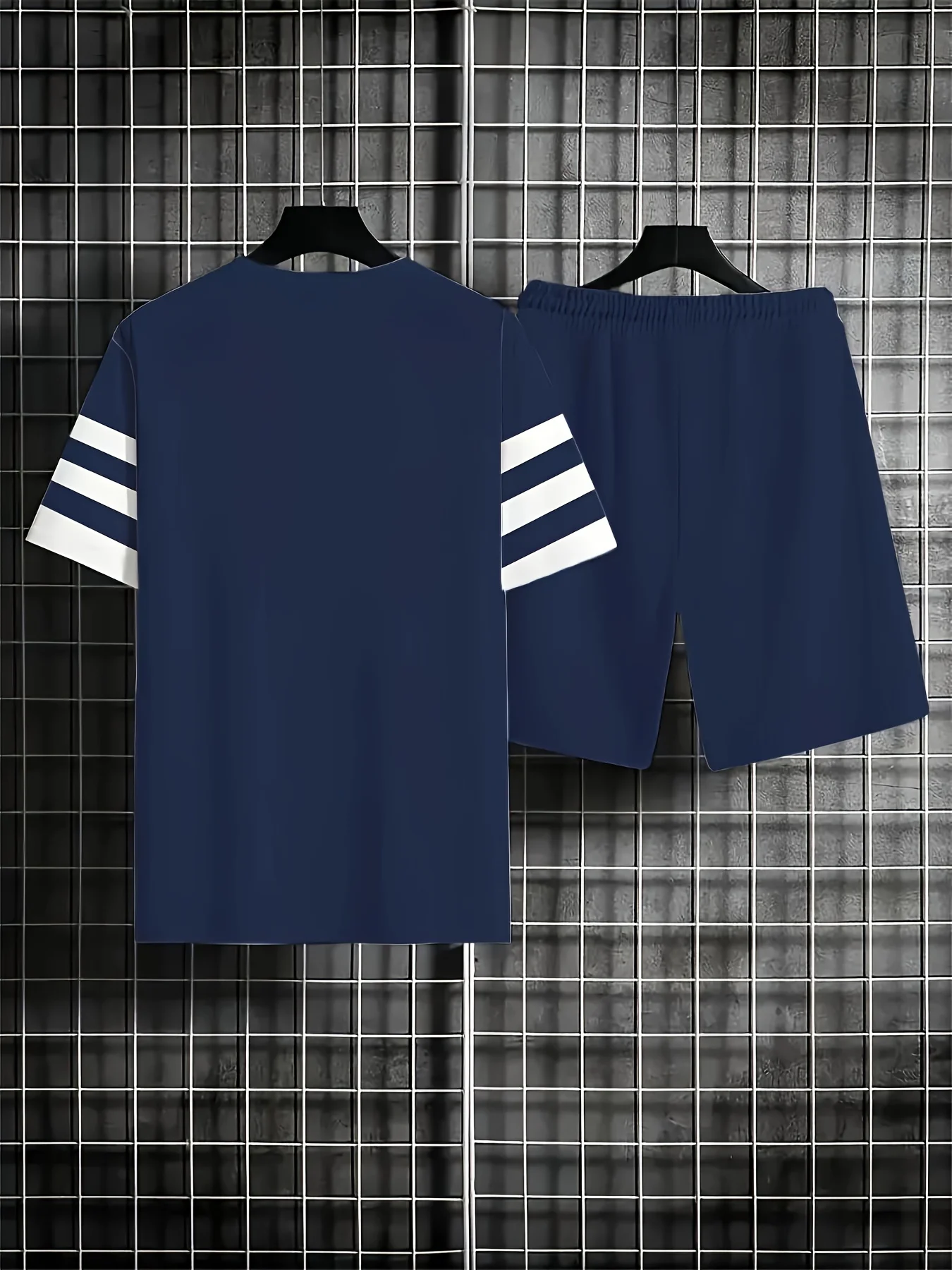 Mens Short Sets 2 Piece Outfits Anchor Print Cruise Outfits Tracksuits Athletic Shirt and Shorts Set for Men 2