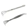 Mini Gardening Rake Spatula Silver 2 in 1 Stainless Steel Bonsai Gardening Tool 1