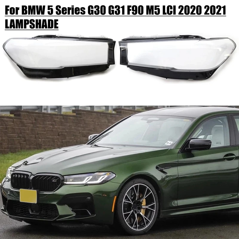 

Car Front Headlamp Caps For -BMW 5 Series G30 G31 F90 M5 LCI 2020-2022 Headlight Cover Auto Lampshade Lamp Lens Shell