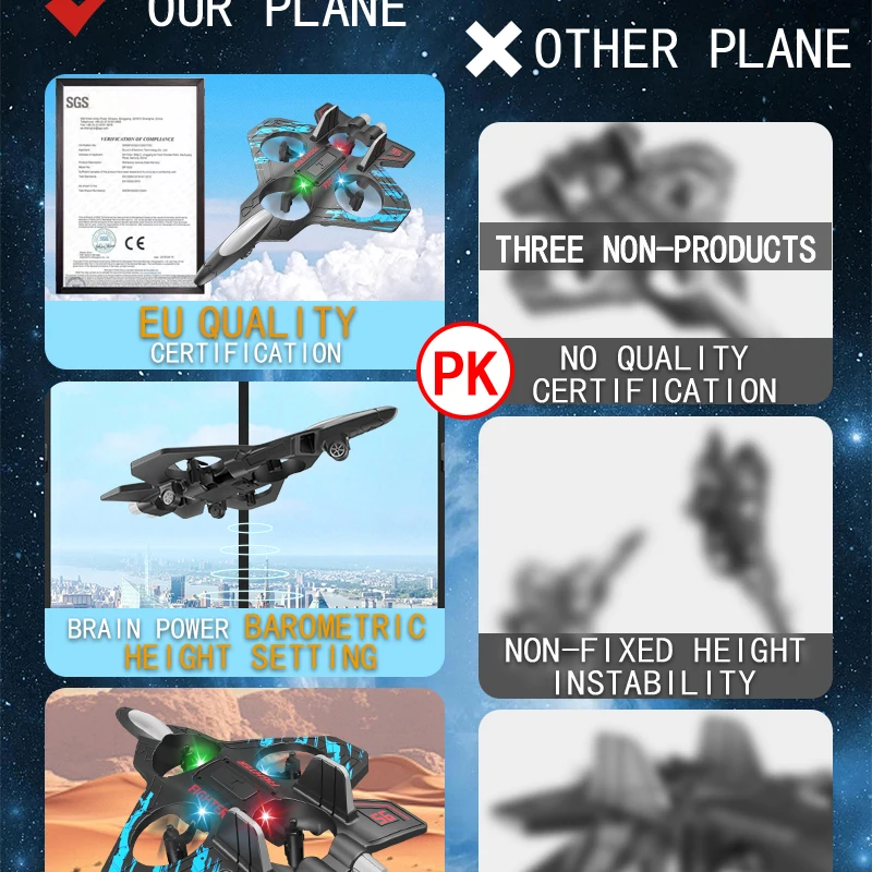 New remote-controlled glider, gravity sensing stunt foam aircraft, dazzling lights, rechargeable anti-drop drone, children's toy