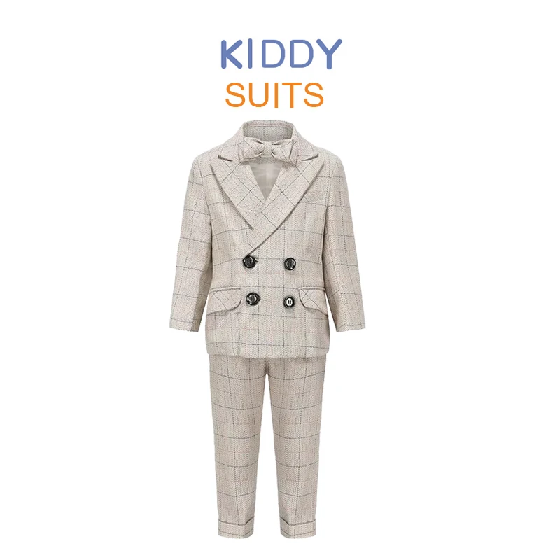 Abito Formale Bambino Per Matrimoni - Giacca Tuxedo In Poliestere, Taglie 3-14 Anni, Elegante - Foto 6