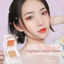 

Small Ice Cube Highlight Blush Face Palette Makeup Natural Powder Rouge Women Makeup Blush Palette Rouge Cheek Tint