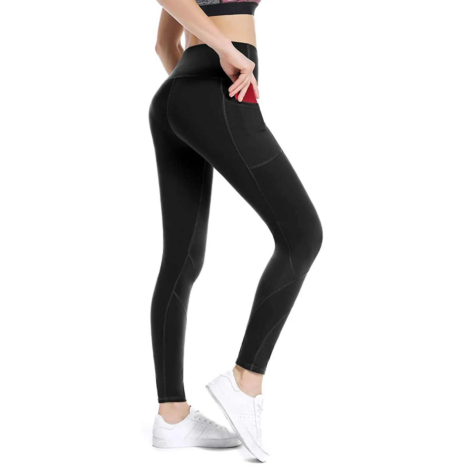 

Women High Waist Tummy Control Ruched Booty Pants Butt Lifting Yoga Leggings Elastic Workout Seamless Gym Compression Tights