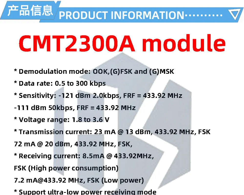 1~10PCS CMT2300A Drahtloses Modul 433M Drahtlose Datenübertragung/ Ähnlich wie SI4438/Lora/SI4432 Drahtloses Modul – Detail 2