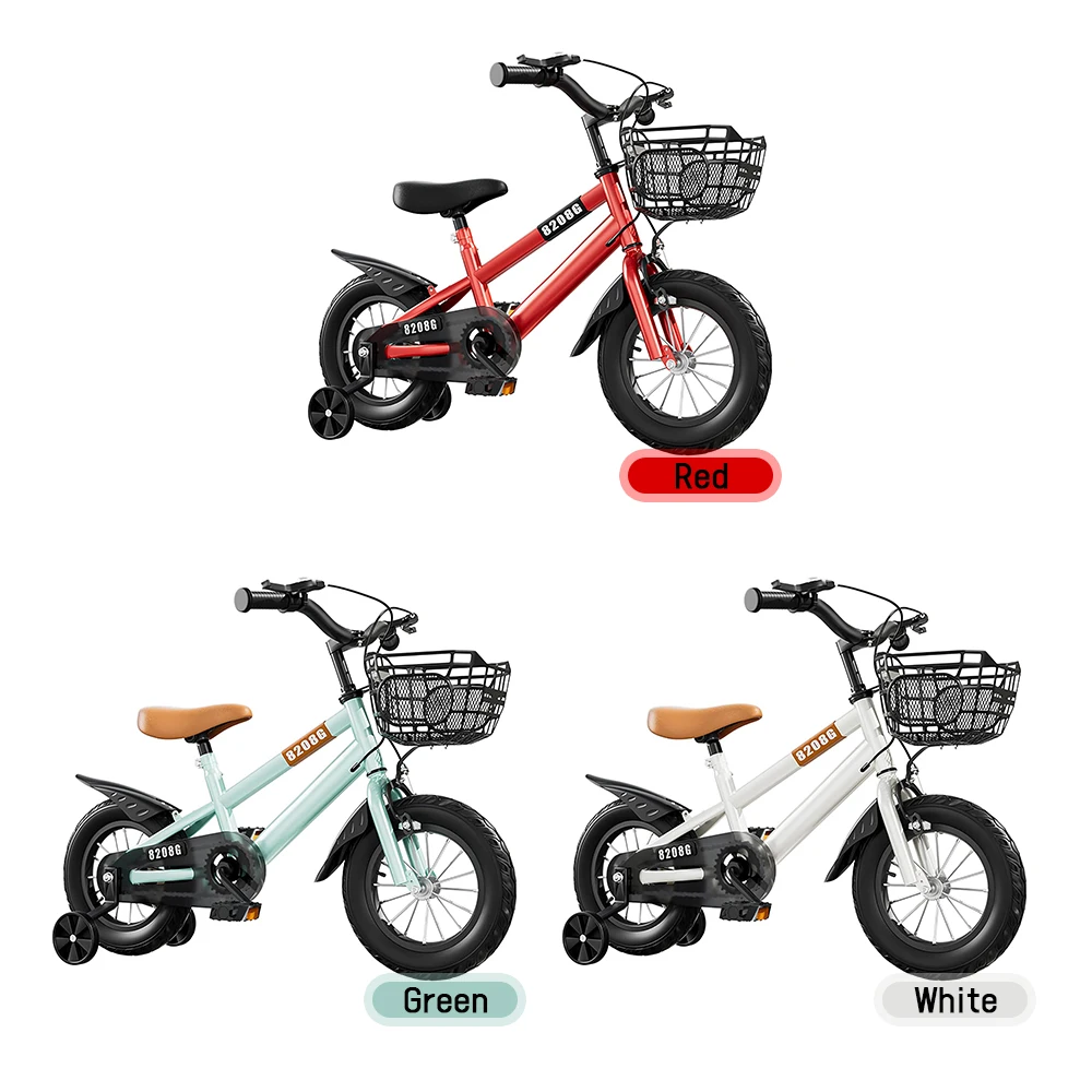 Bicicleta para niños para niñas de 3 a 7 años con ruedas de entrenamiento, cesta, bicicleta para niños, bicicleta para niños 2024