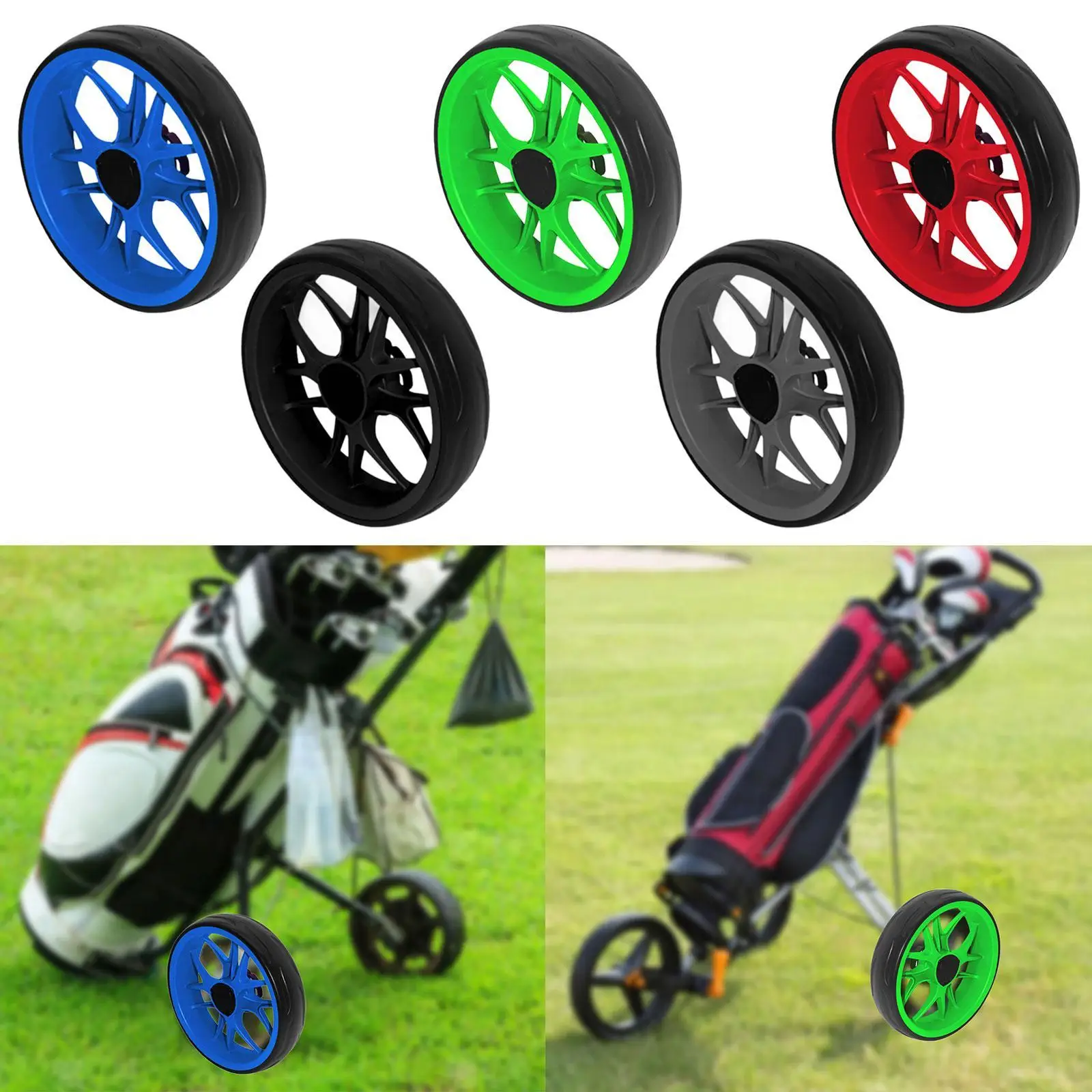 Golf Trolley Wheel Golf Push Cart Wheel Lightweight High Performance Compact Easy Installation Portable Replaces Part