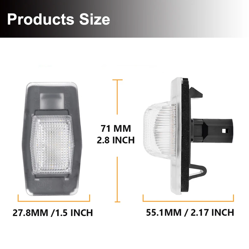 2x For Mazda 323 Miata Protege MX-5 MPV Tribute LED Number License Plate Lights