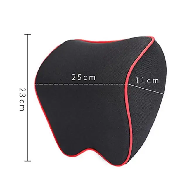 Car Pillows Headrest Neck Rest Cushion Support Seat Accessories Auto Black Safety PU Leather Knitted Pillow Universal Decor 6
