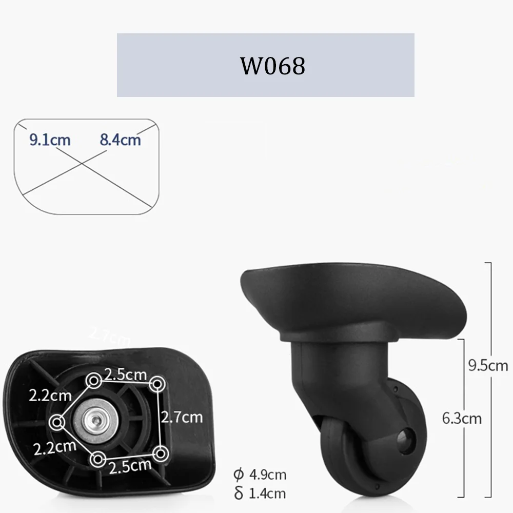 For Hongsheng W068 Universal Wheel Trolley Case Wheel Replacement Luggage Maintenance Pulley Sliding Casters wear-resistant